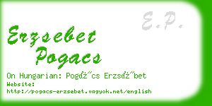 erzsebet pogacs business card